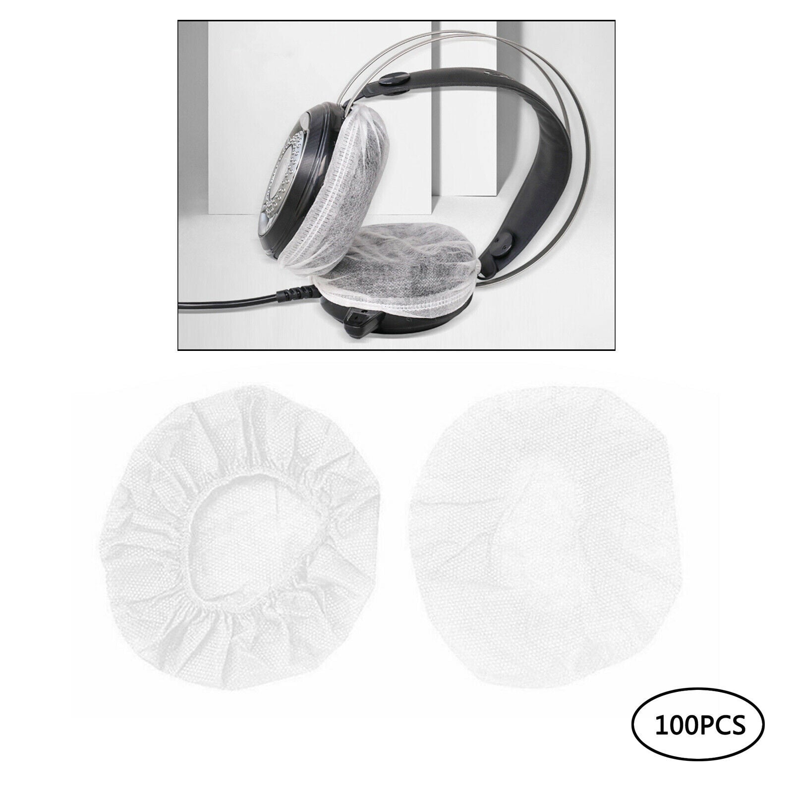 2Pairs Medium Non-Woven Fabric Disposable Headphone Covers/Earphone Covers/Ear