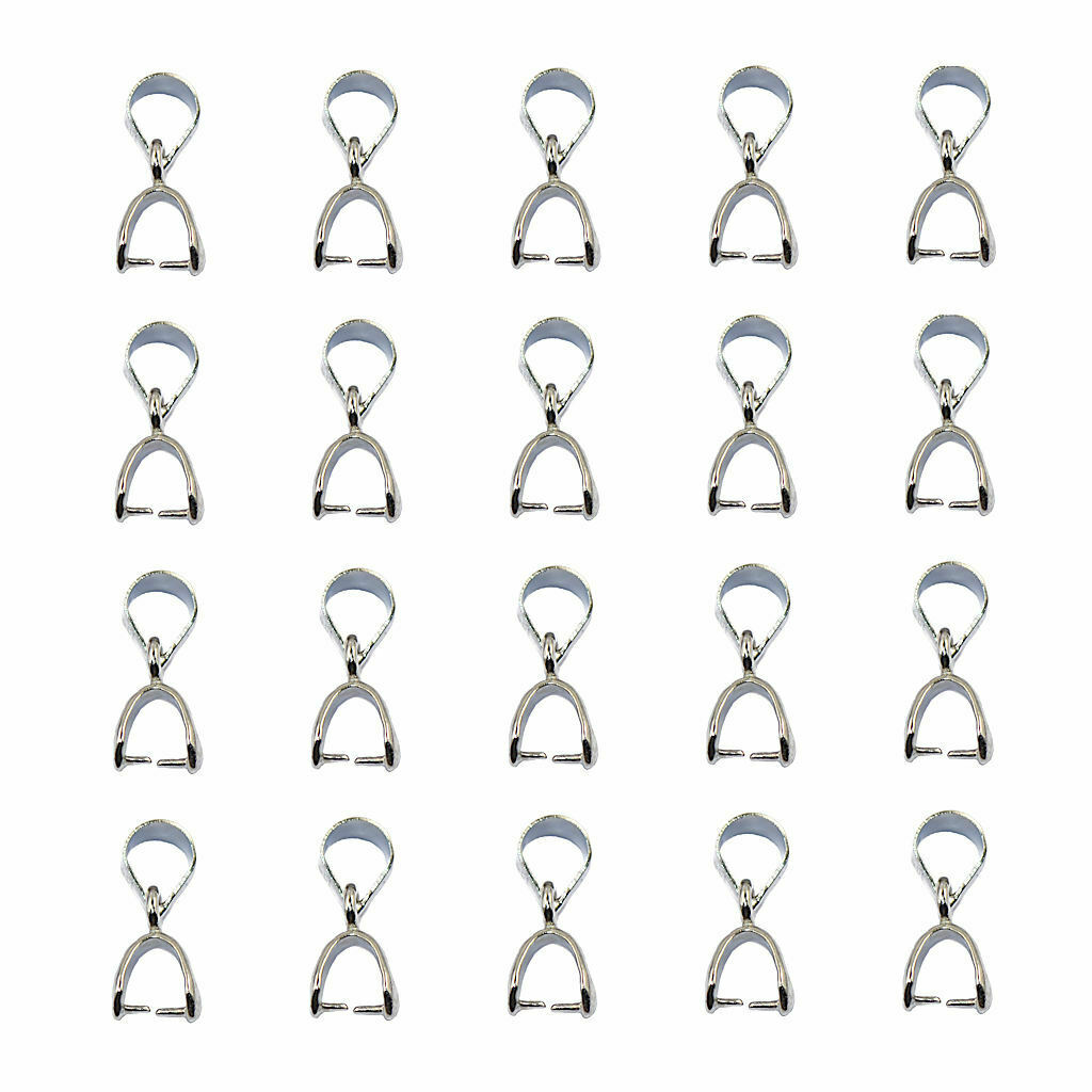 20x Metal Pendants Pinch Bails Stone Necklace Pinch Clips Accessory Findings