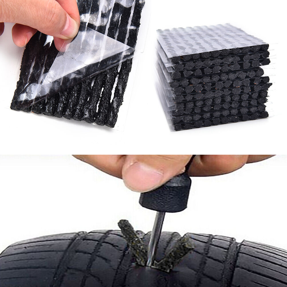100x Tubeless Tire Tyre Puncture Repair Kit Strips Plug Car cycling Bike  TuBSJ