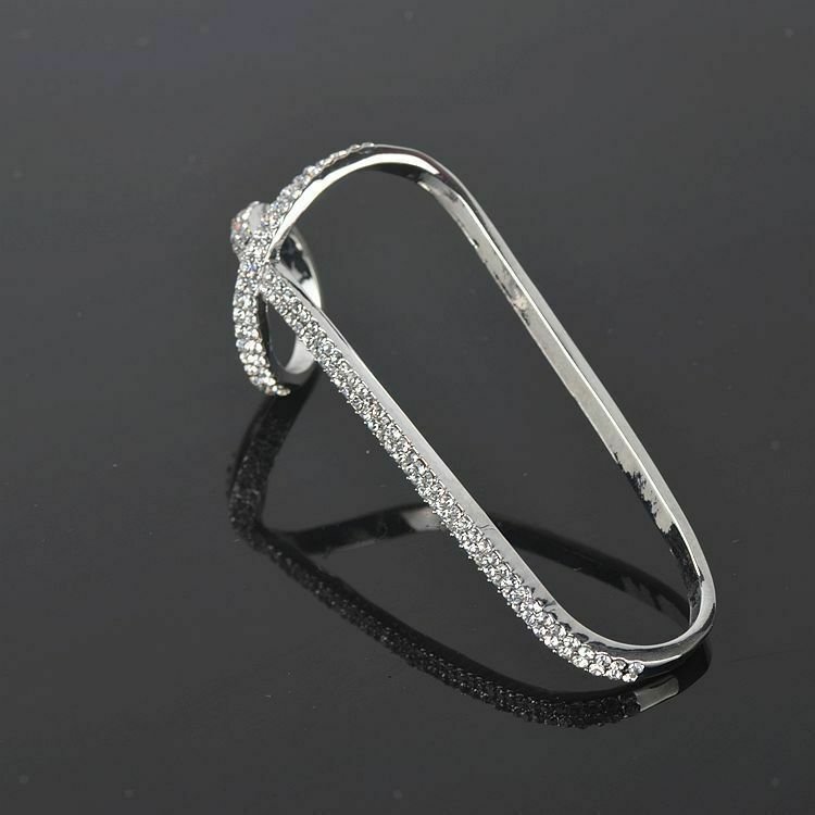 Hand Cuff Palm Bracelet Ring Crystal Zircon Bangle Bridal Flowergirl Jewelry