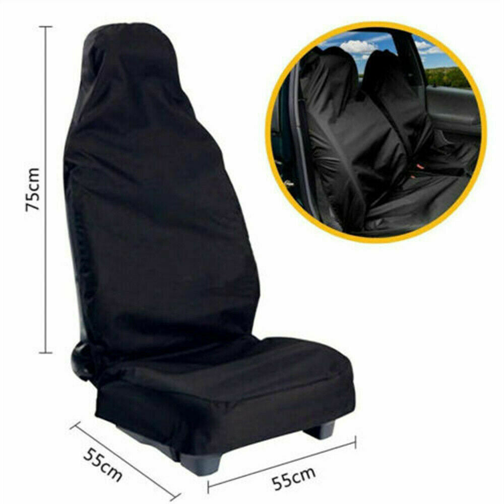 Pair Black Car Front Seat Covers Seat Protector Waterproof Universal Anti Slip