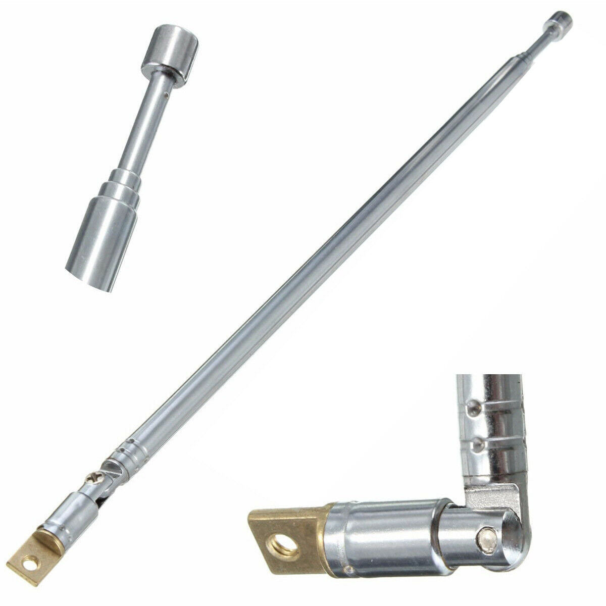 12PCS 630mm 4 Sections Full-channel AM FM Radio Telescopic Antenna Replacement