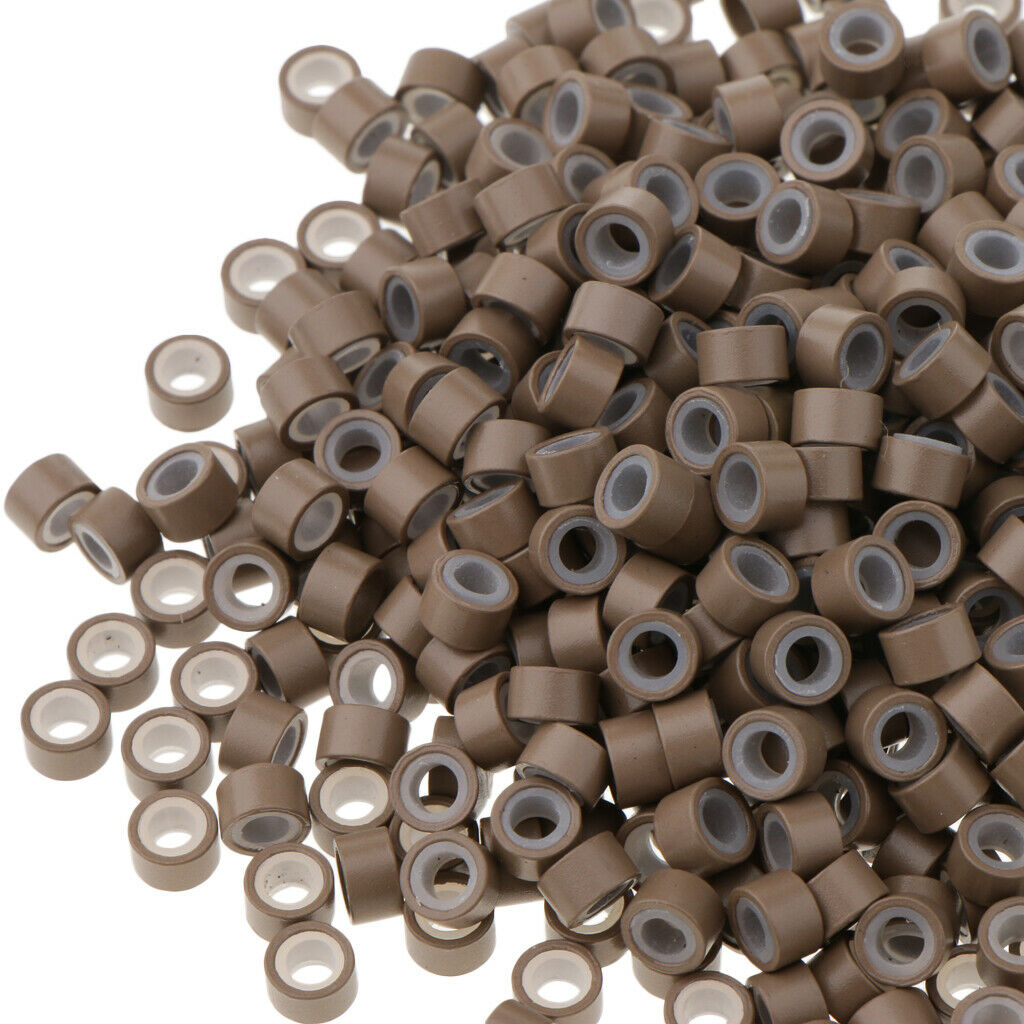 Pack 1000 Silicone Lined Micro Rings Links Beads for Bonded Tipped Hair
