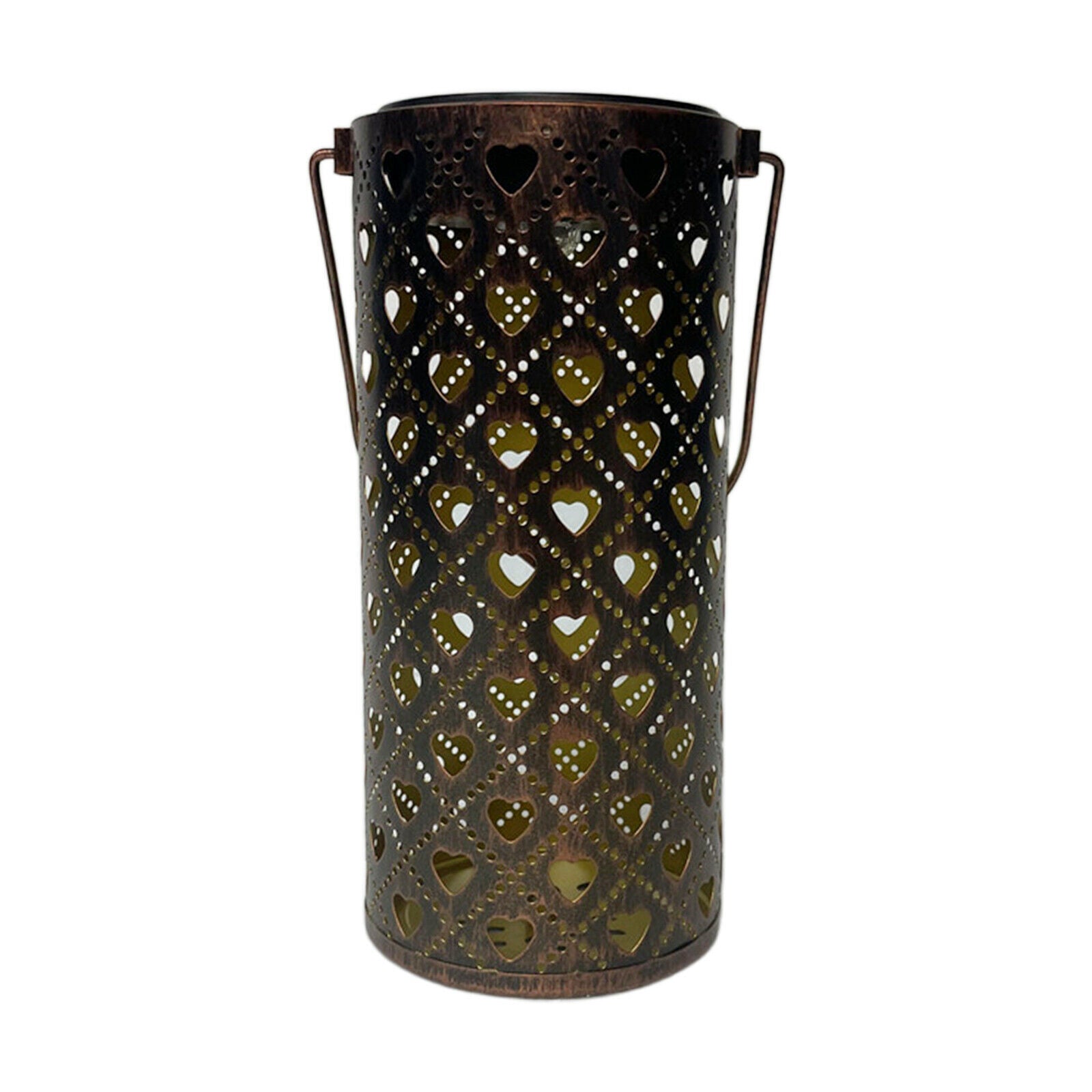 Hanging Solar Lantern Retro Decorative with Handle Outdoor Lamp for Fence