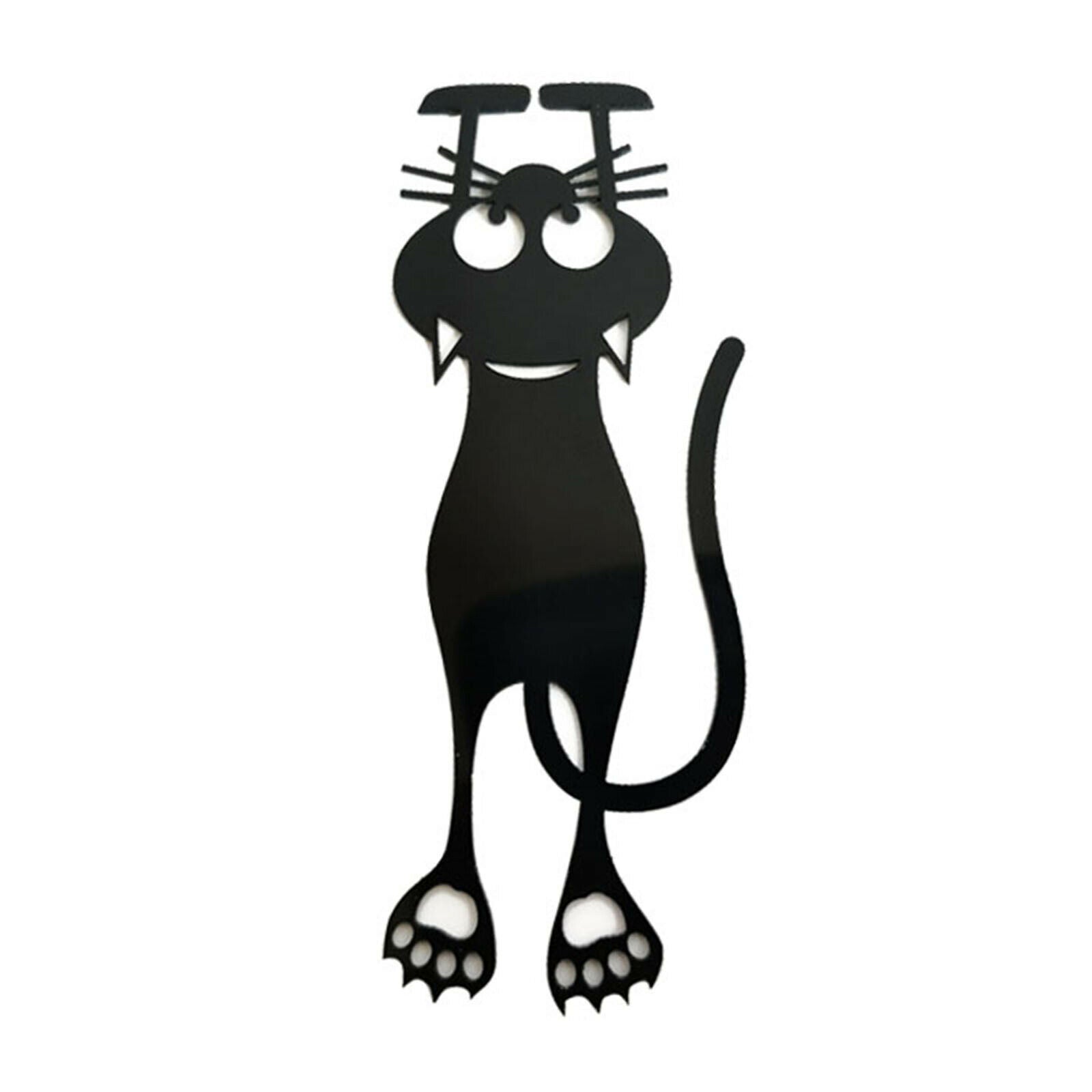 Wacky Hollow Cute Cat Reading Bookmarks Plastic Bookmarker Stationery Gift