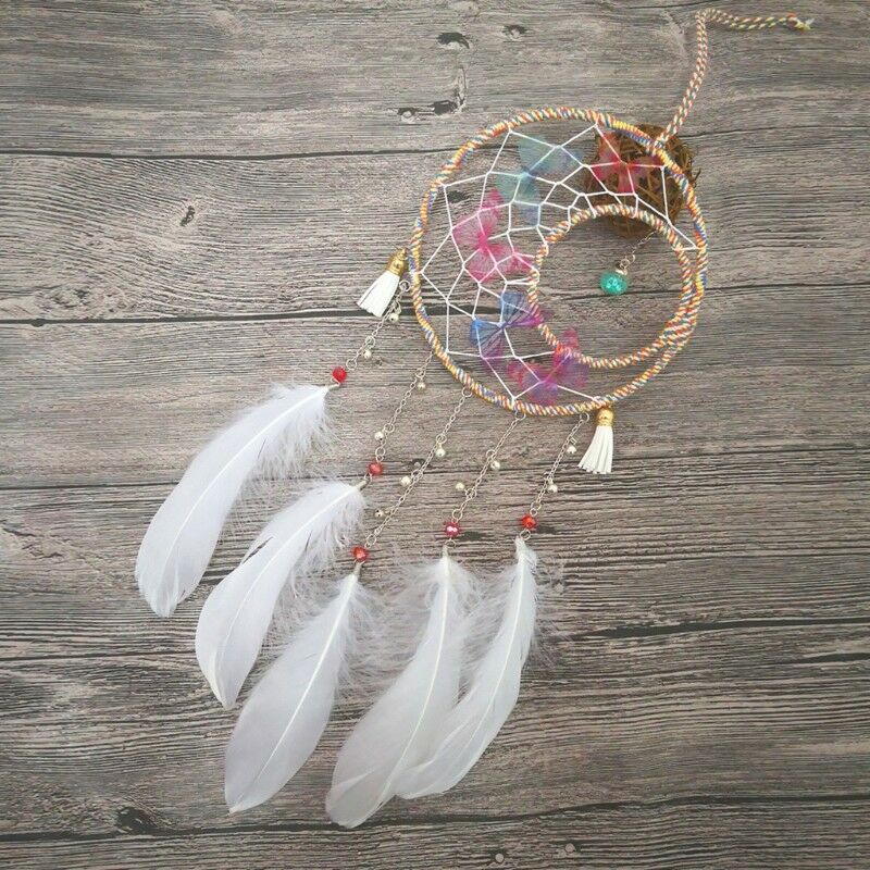 Handmade Dream Catcher Car Home Hanging Butterfly Bead Tassels Ornament Gift