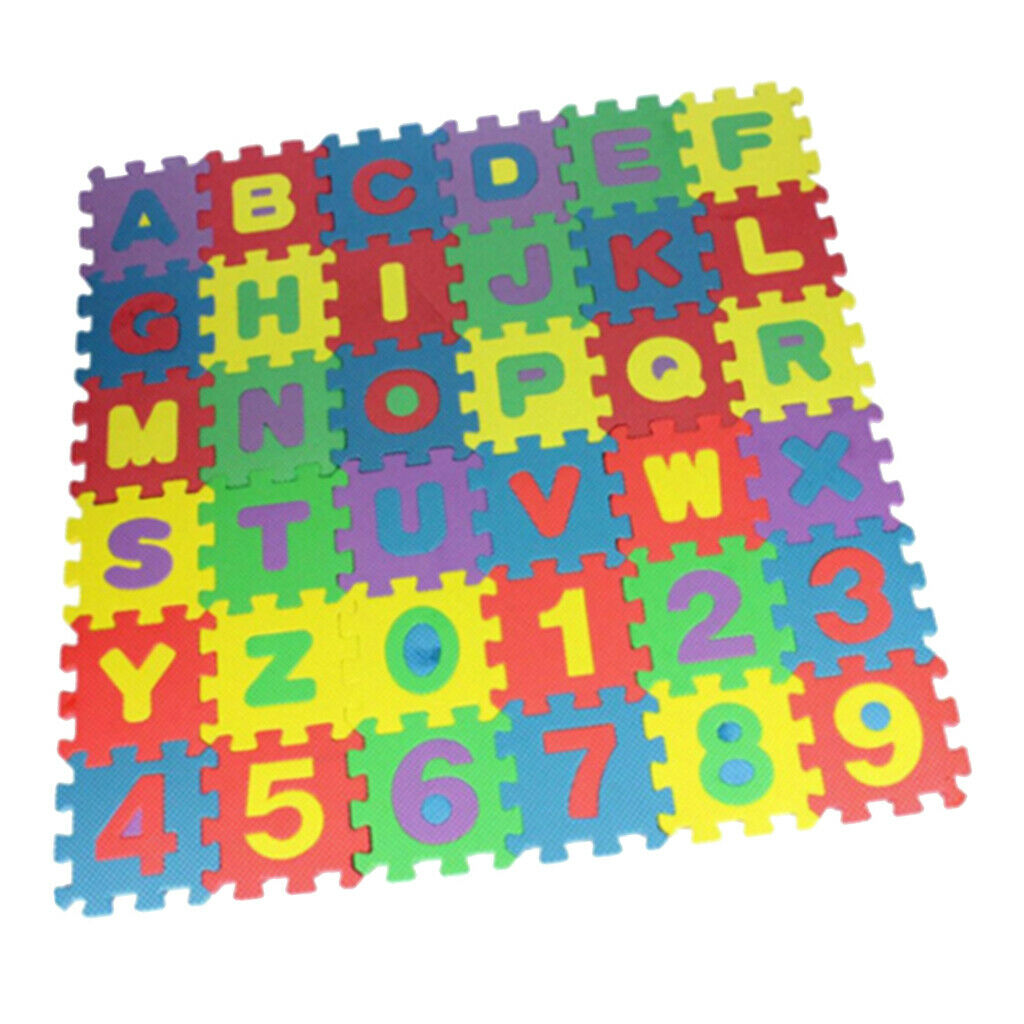 Set of 72 Baby Colorful Foam Mat Alphabet and Number Learning Play Exercise