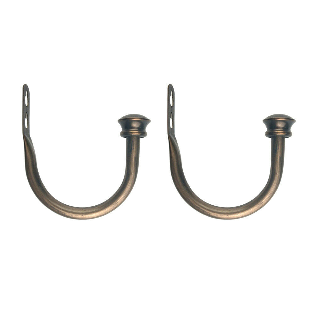 1 Pair U-Shape Tube Curtain Holdback Drape Hook Vary Types Mushroom_Brown