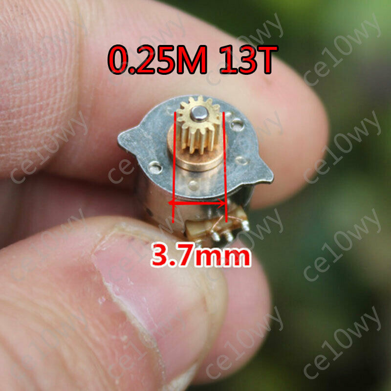 2x 10mm Stepper Motor 2 phase 4 wire Mini Electric Motor with 0.25M 13T Gear DIY