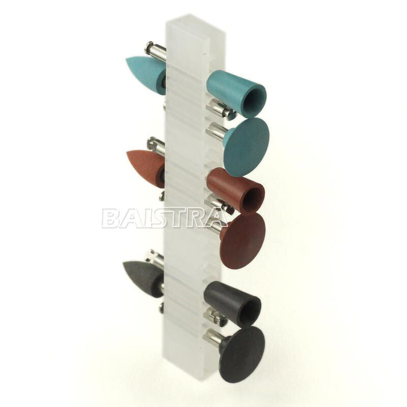 10X Dental Lab Diamond Assorted Polishing Burs Kit Amalgam Silicone Cups RA0109
