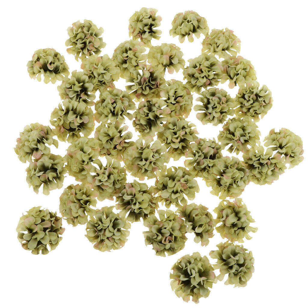 40Pieces 4.5cm Silk Lilac Flower Head Bud DIY Craft Wedding Clip Decor  H