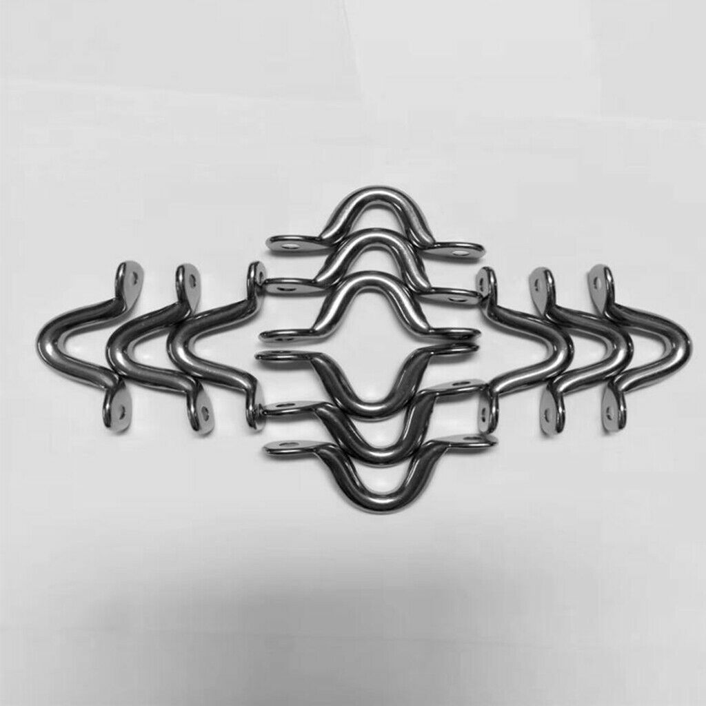 304 Stainless Steel Sheet Pad Eye Lacing Strap Saddle Clip Rustproof 3mm