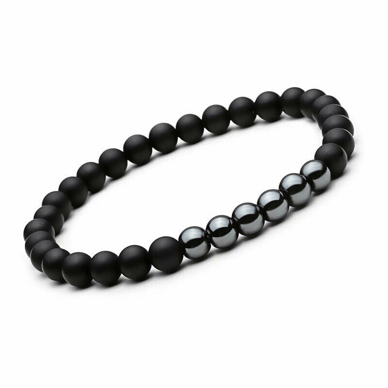 Double Bracelet Anchor & Balance IN Agate And Hematite Man Woman - New