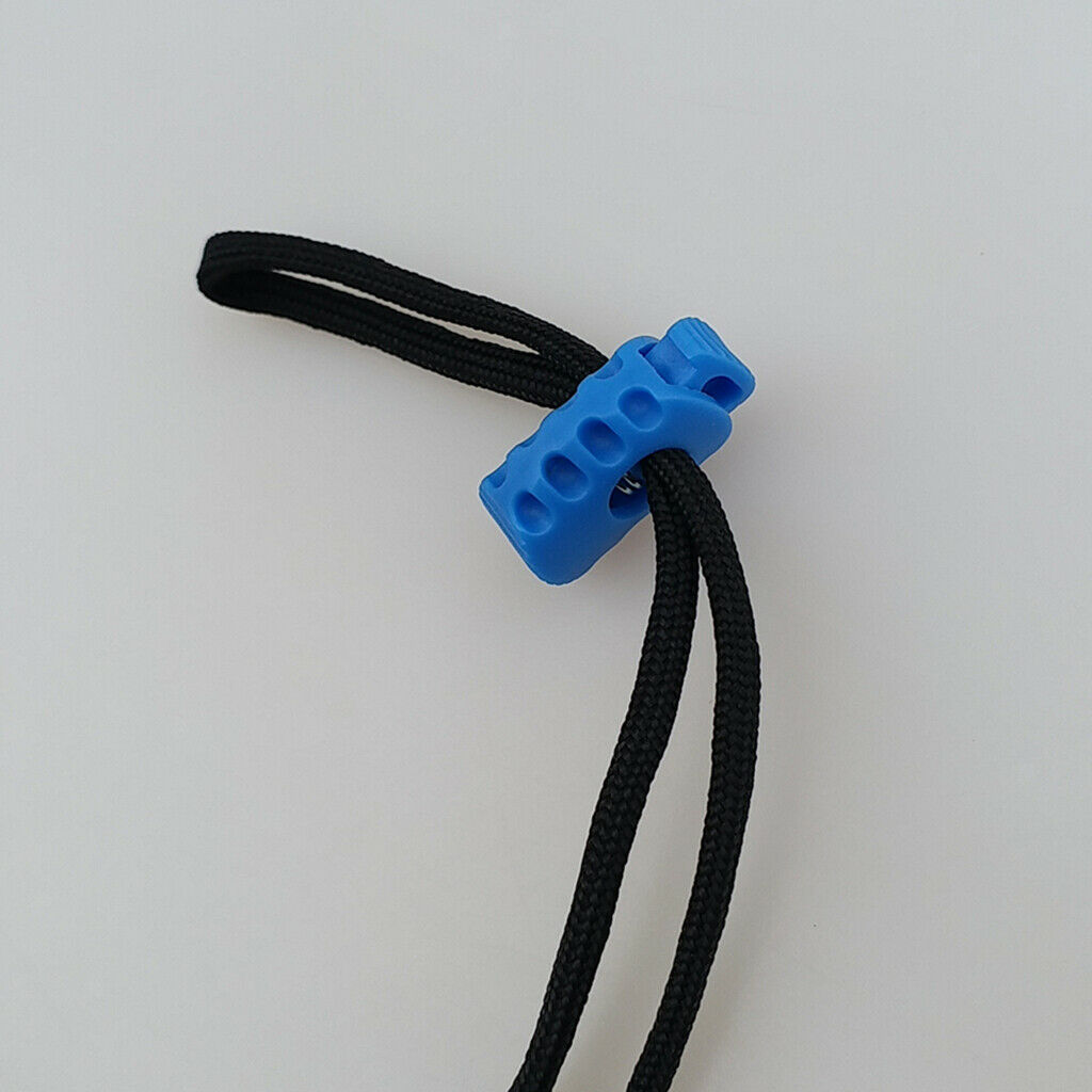 10pcs Bungee Cord Lock End Spring Stop Toggle Stoppers Blue