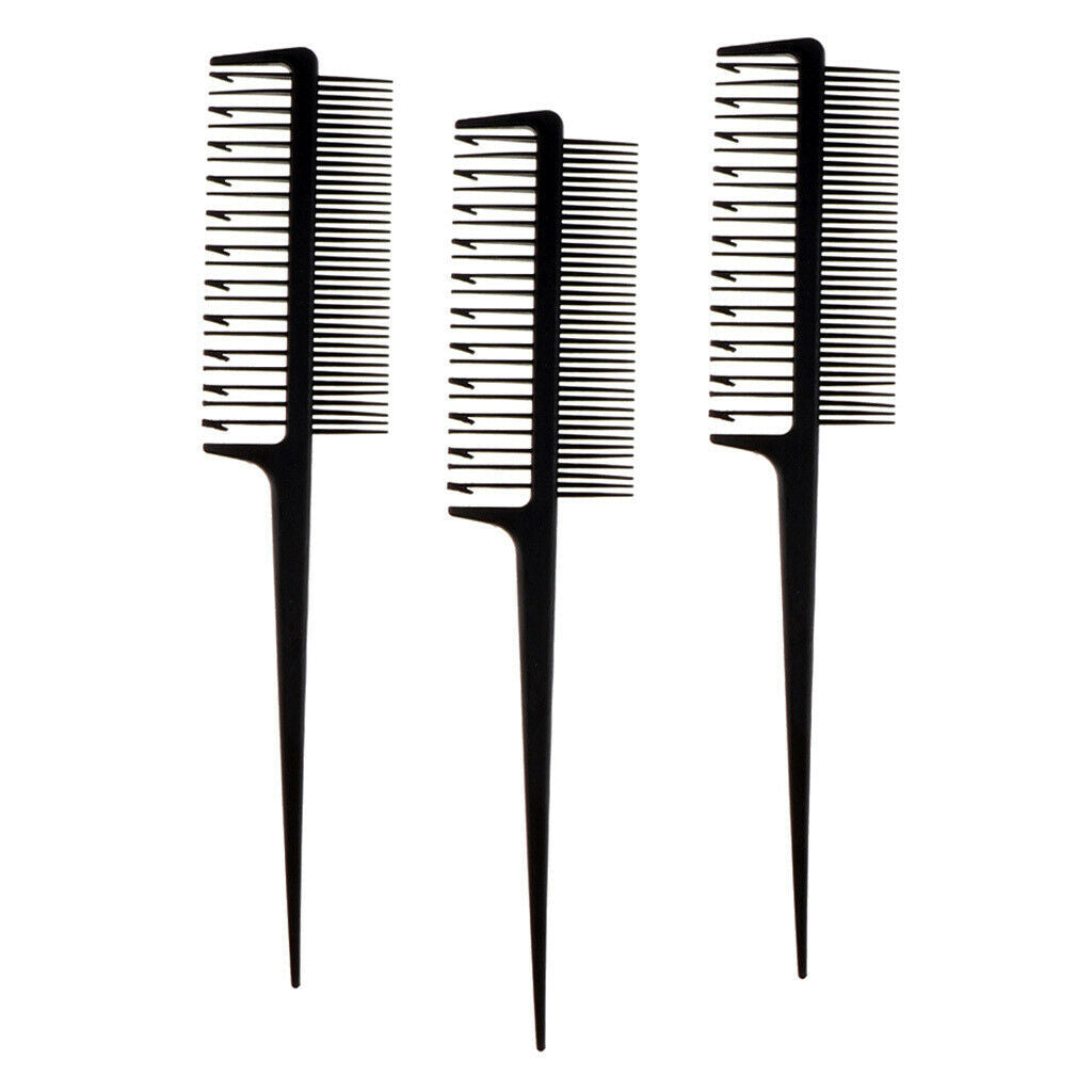 3x Weaving Highlighting Foiling Hair Comb for Hair Coloring Combs Tool Black