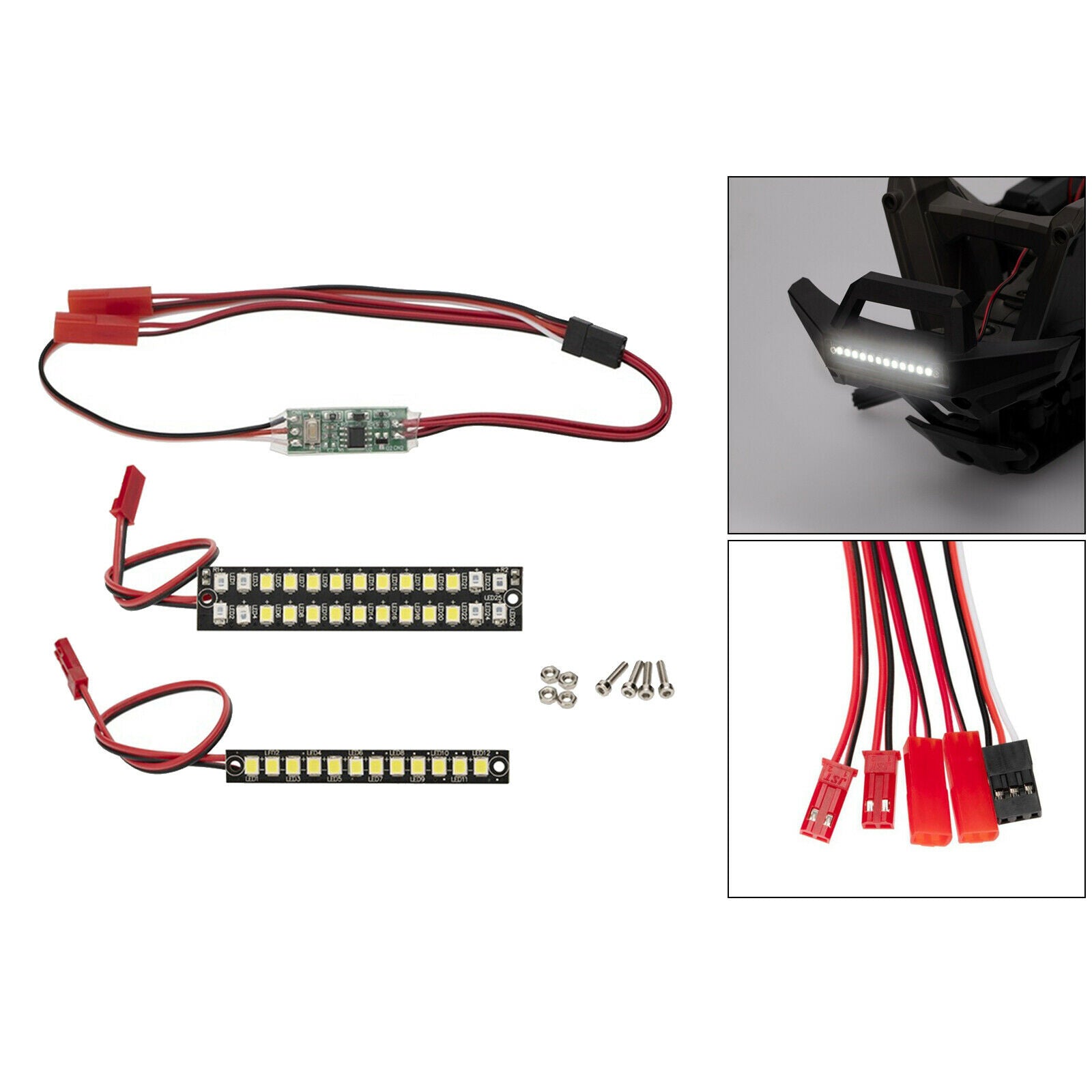 Waterproof Front Rear Bright Bumper LED Light Strips for 1:10 RC Accessories