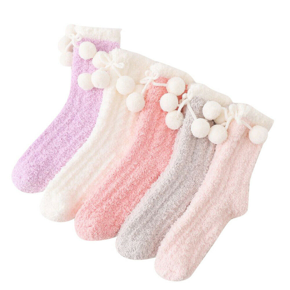 10PCS Women Fuzzy Slipper Socks Soft Cabin Cute Fluffy Winter Warm Socks Gift