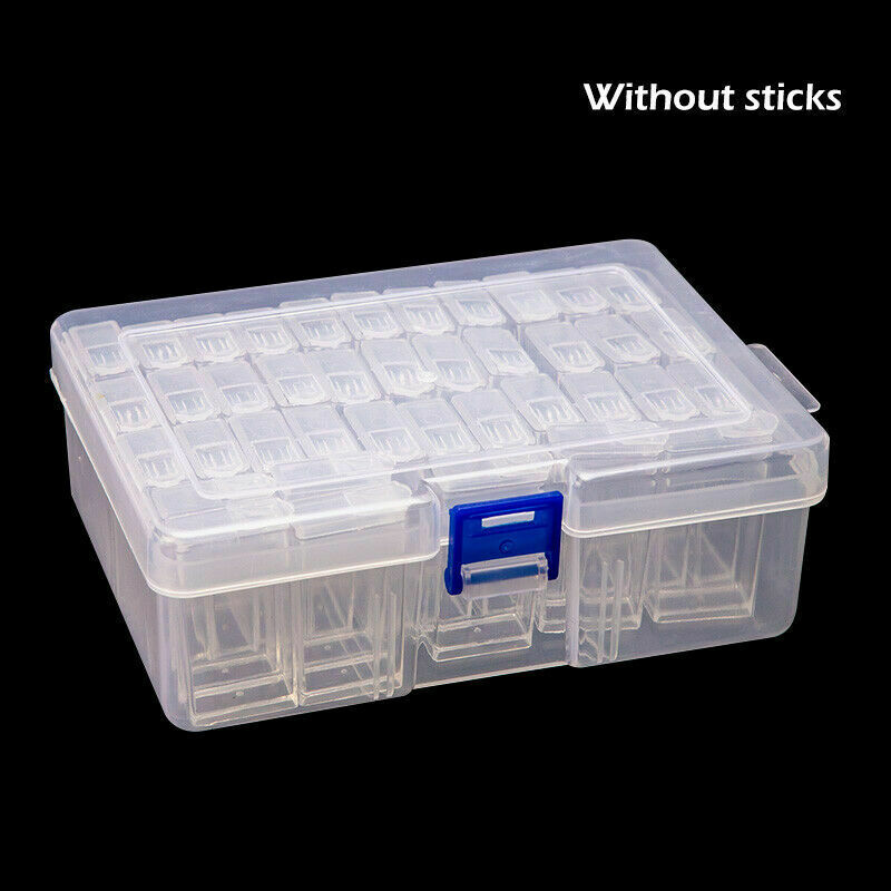 64x Diamond Painting Drill Storage Box Jewelry Beads Container with Labels Craft