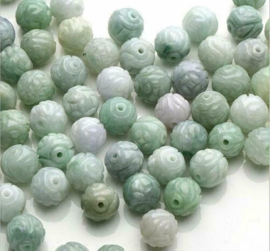 Wholesale 20pcs A goods 14mm natural jade jadeite carved Loose beads