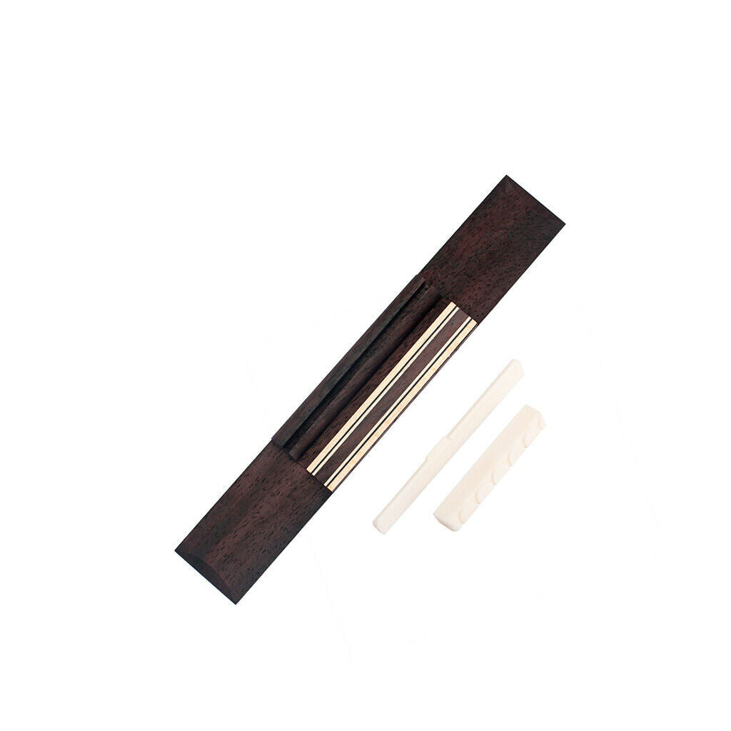 Guitar Bone Bridge Saddle Nut Rosewood Guitar Bridge for Classical Guitar