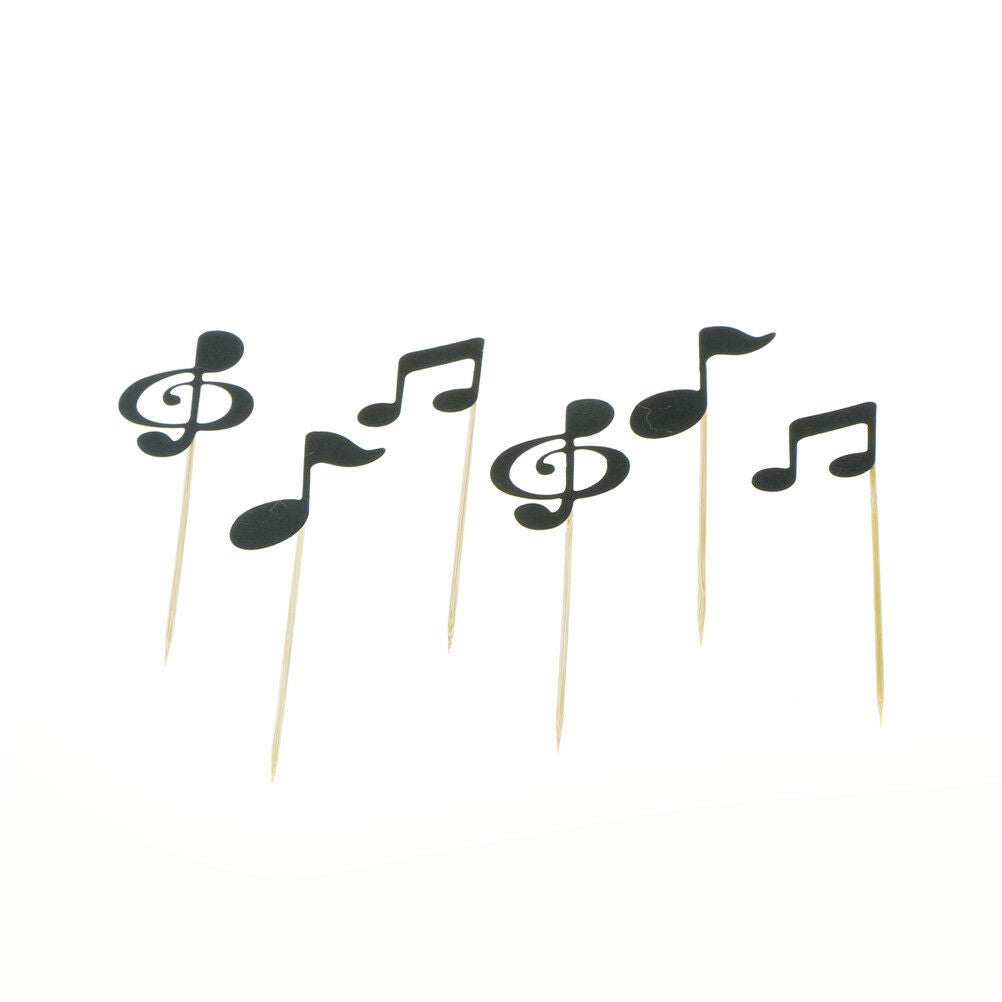 6pcs musical note cupcake toppers birthday cake topper music party decorat.l8