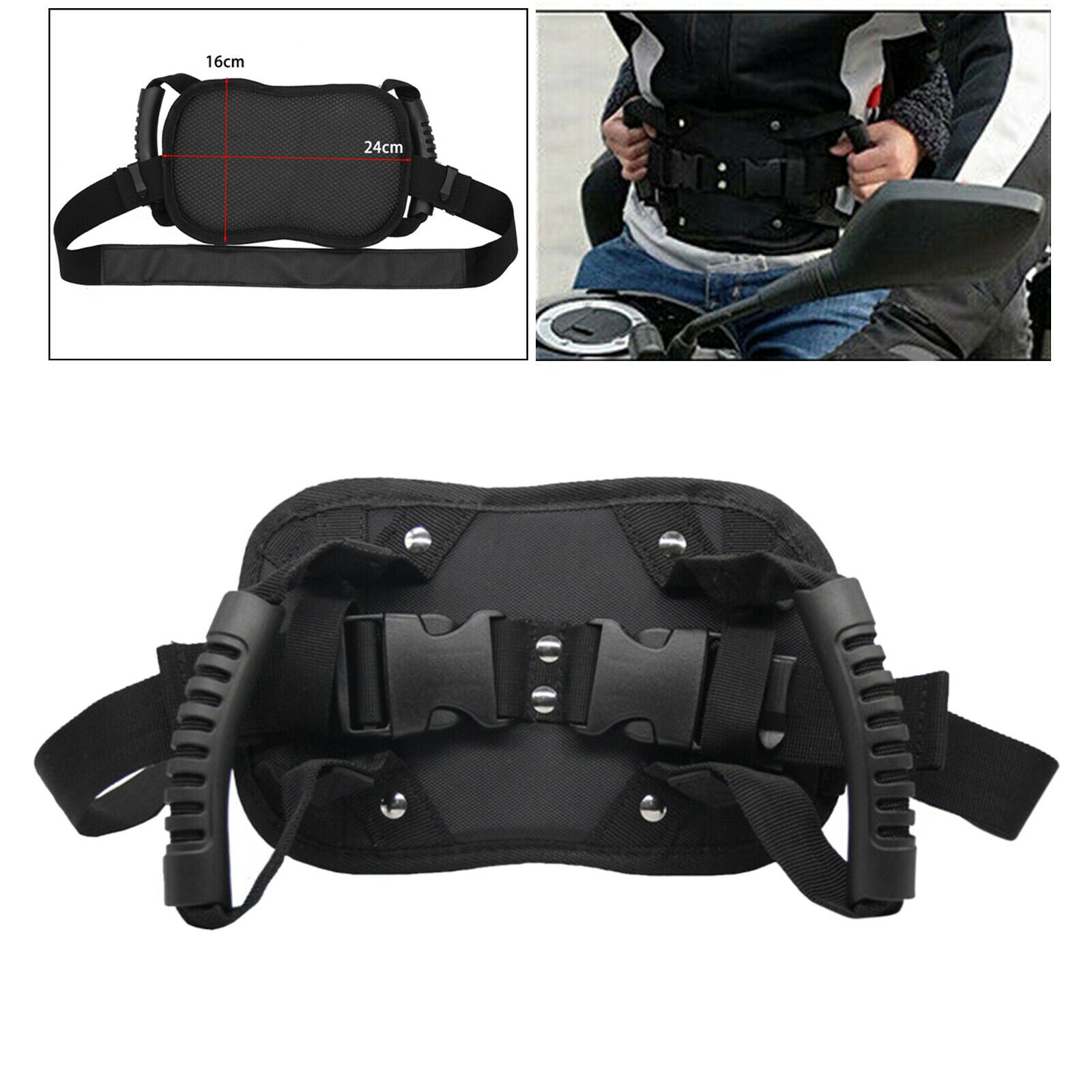 Motorcycle Rear Seat Safety Belt Passenger Grip Grab Handle Strap Non Slip