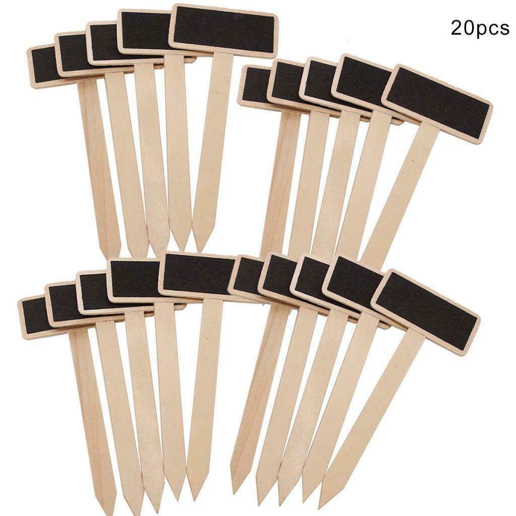 20x Mini Wood Blackboard Blackboard Memo Note for Herbs Flowers Vegetables