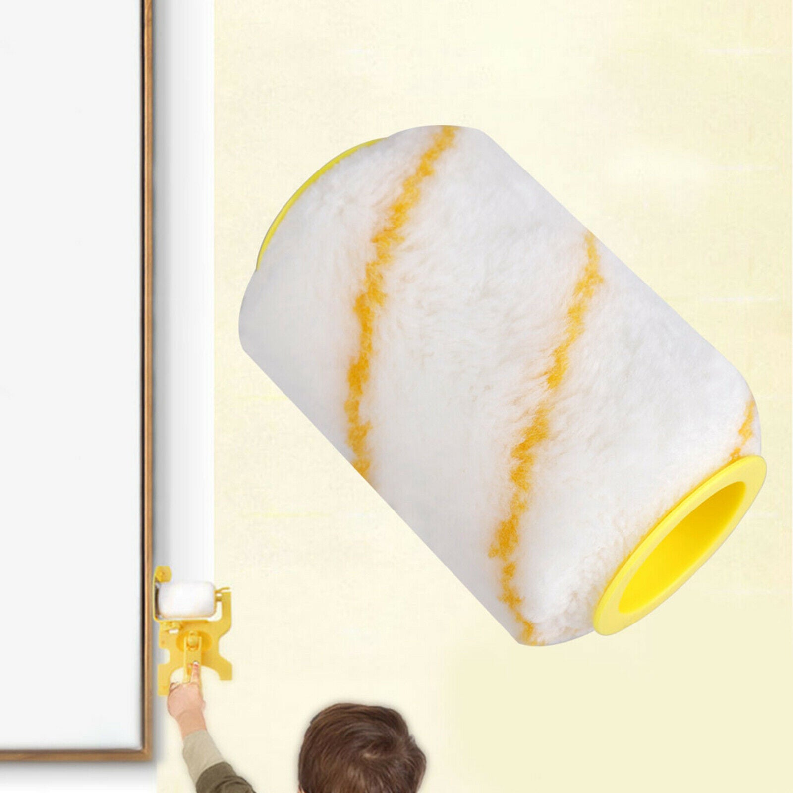 2Pcs Multiuse Paint Edger Roller Brush Doors Painting Decorative Paint Brush