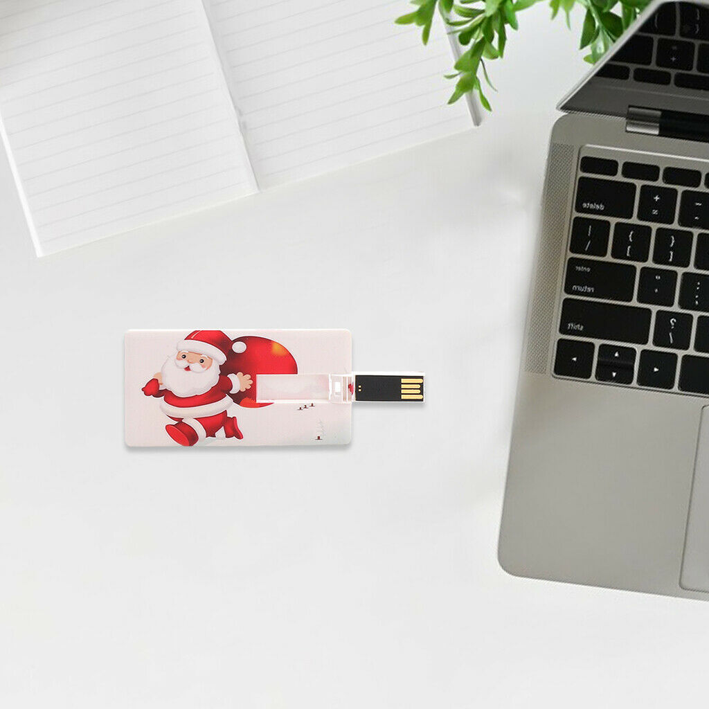 Christmas Card Shape USB Flash Drive Thumb Drive U Disk Cartoon Snowman 8GB