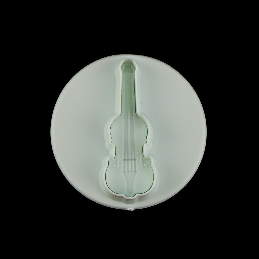 4pcs Musical Instrument Plastic Plunger Cookie Cutter Fondant Mold Cake Decor DD