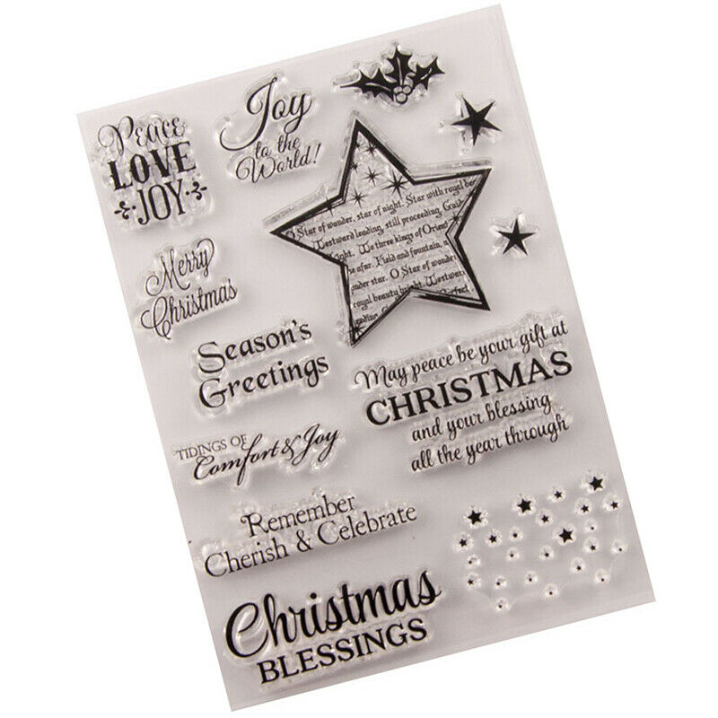 Merry Christmas Greeting Blessings Stamp clear Silicone Craft for Scrapbo.l8