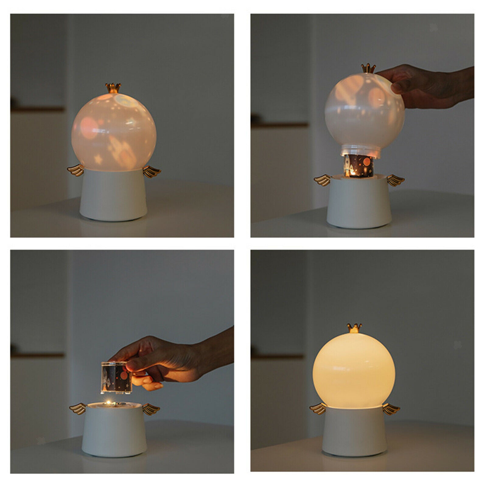 Night Lamp LED Galaxy Projector Light Creative for Kids Ambiance Bedroom white