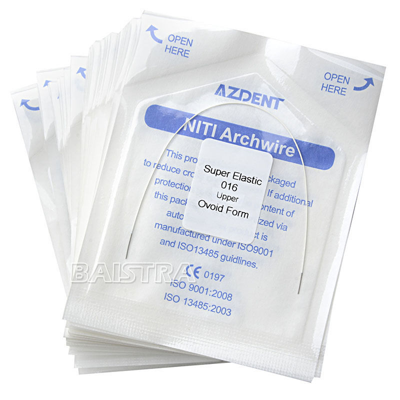 30 X Dental Ortho Tooth Colored Arch Wire Niti Elastic 016 Upper Round AZDENT