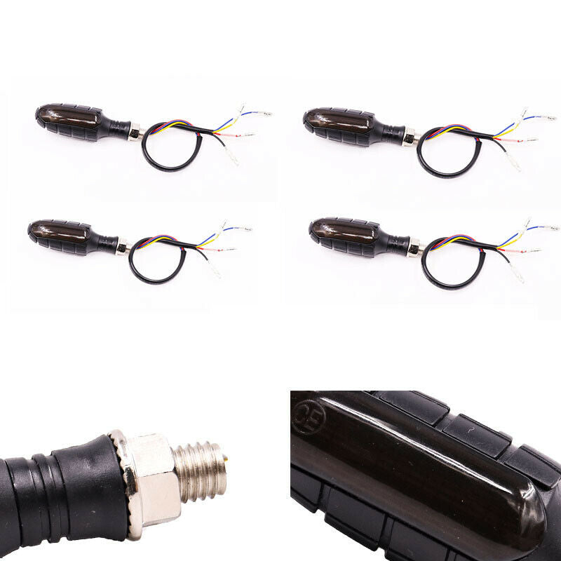 4PCS Amber & Red 32 LED Turn Signal Dual Color Sport Motorcycle Dirt Bike Light