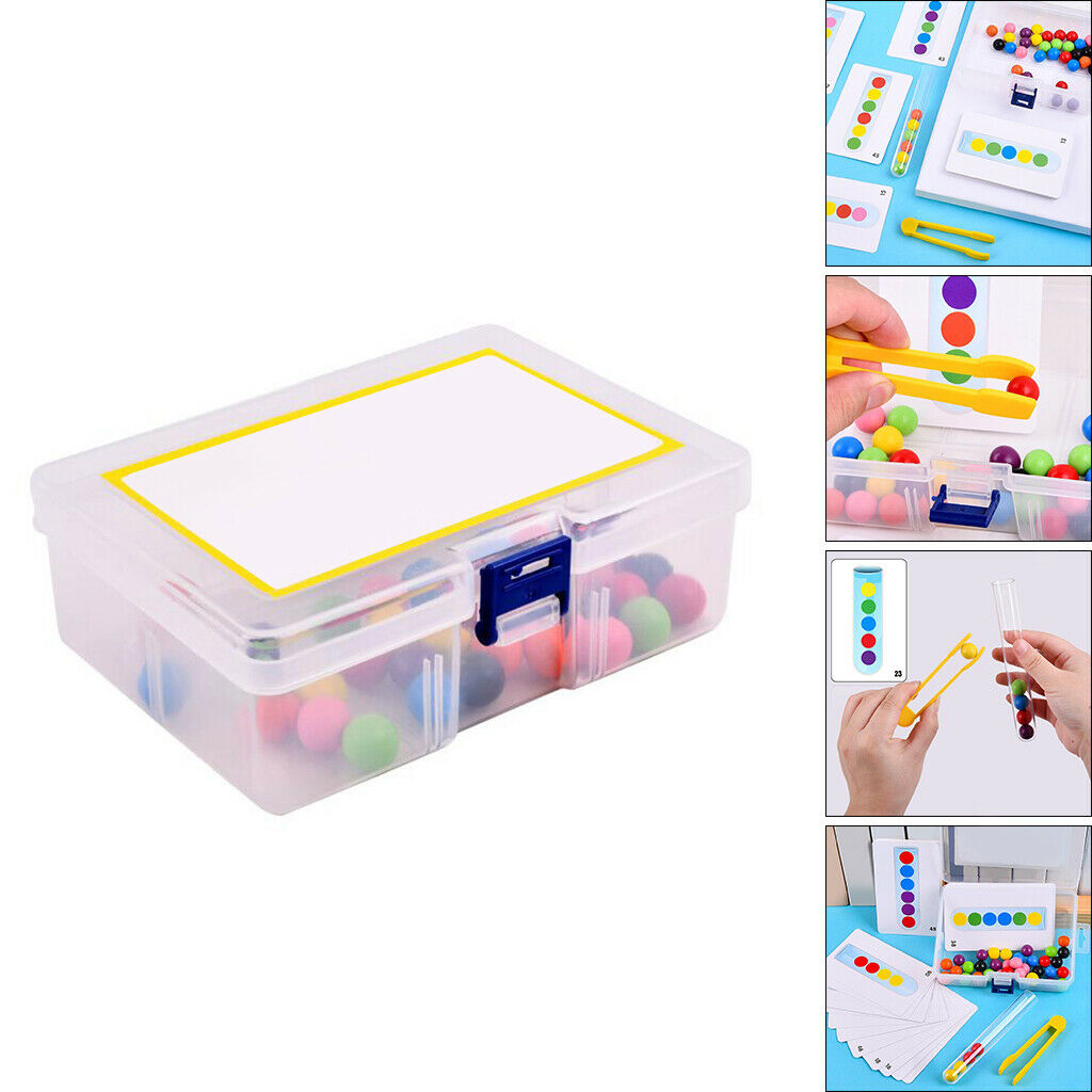 Wood Counting Bead Color Matching Developmental Fun Toys for 2 3 4 Years Old