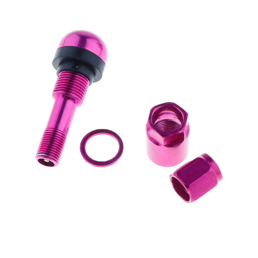 4 Pcs Car Tubeless Wheel Dust Caps Tire Valve Stems Purple + Black