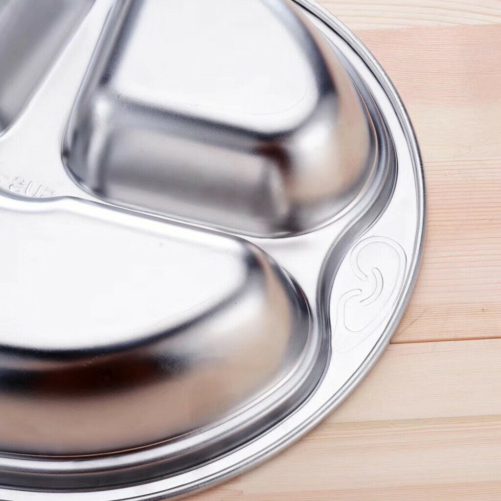 Stainless Steel Divided Kids Plate ,Dinner Snack Food Separated Container