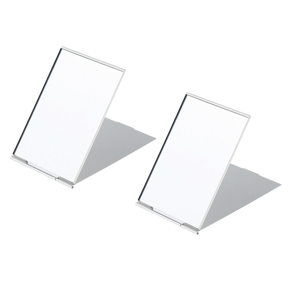 2 Pieces Mini Travel Square Handbag Pocket Compact Makeup Cosmetic Mirror