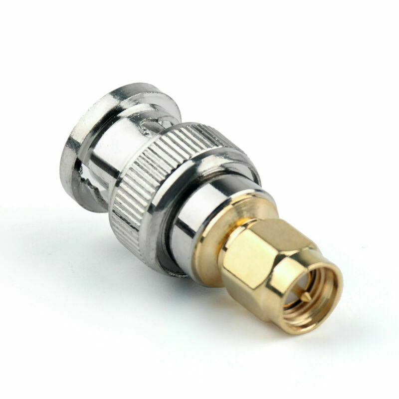 10x Adapter BNC Plug Male To SMA Male RF Connector Straight M/M AT2