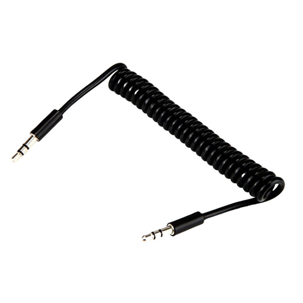 1 Packs 3.5mm Male to Male Spring Cable I-Shaped Audio Cables Nickel-plated