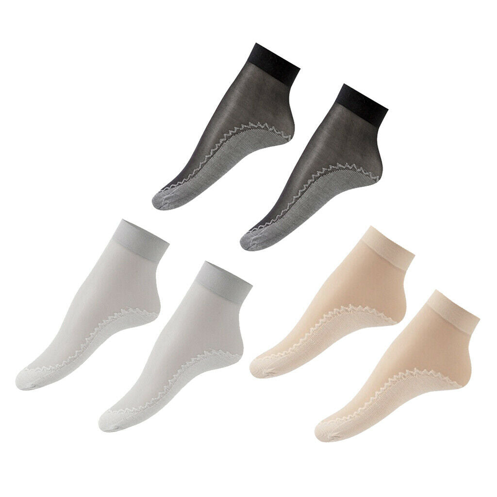 30 Pairs Chinlon Silk Summer Socks Thin Lace Wicking Slip-resistant Socks