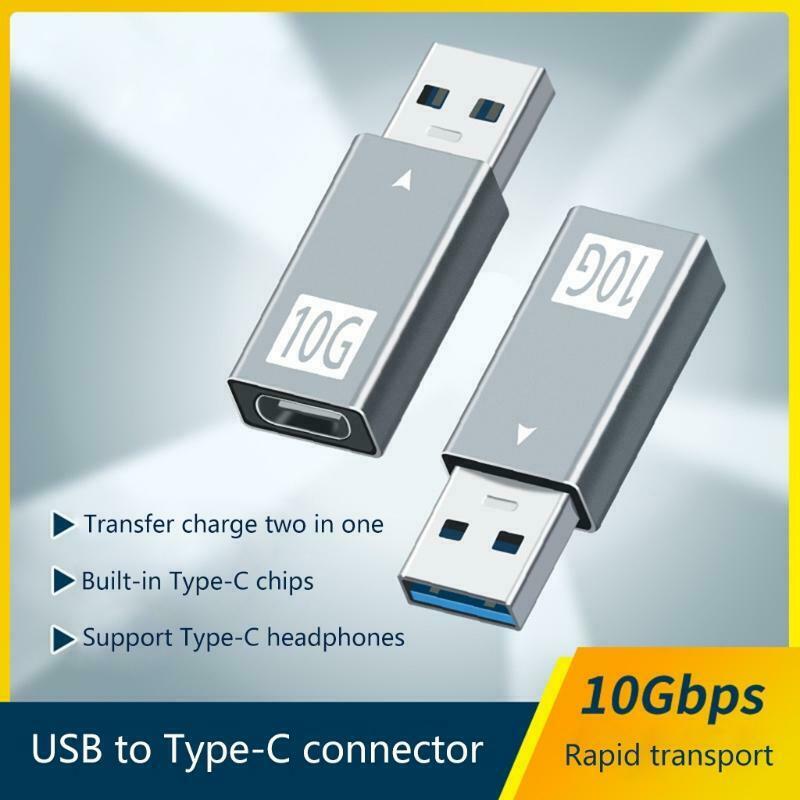 Aluminum Alloy Shell USB to Type-C Gen2 USB3.1 Adapter Converter Built-in Chip