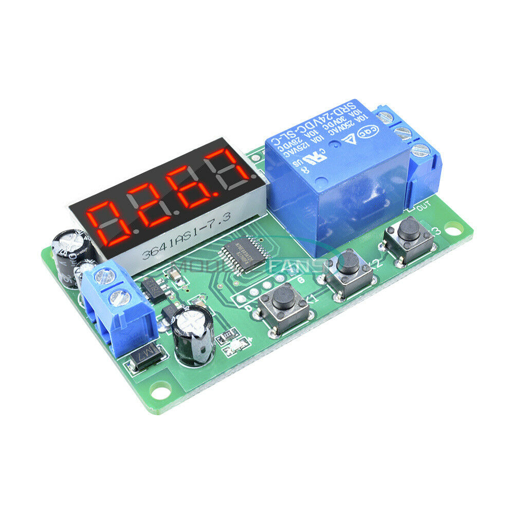 DC 24V Delay Relay Switch Control Cycle Timer 4-Digit Red LED Display Module