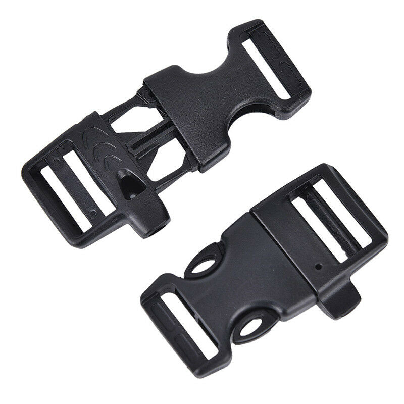 5pcs Survival Whistle Buckle Plastic Curved Side Release Buckles For Parac.l8