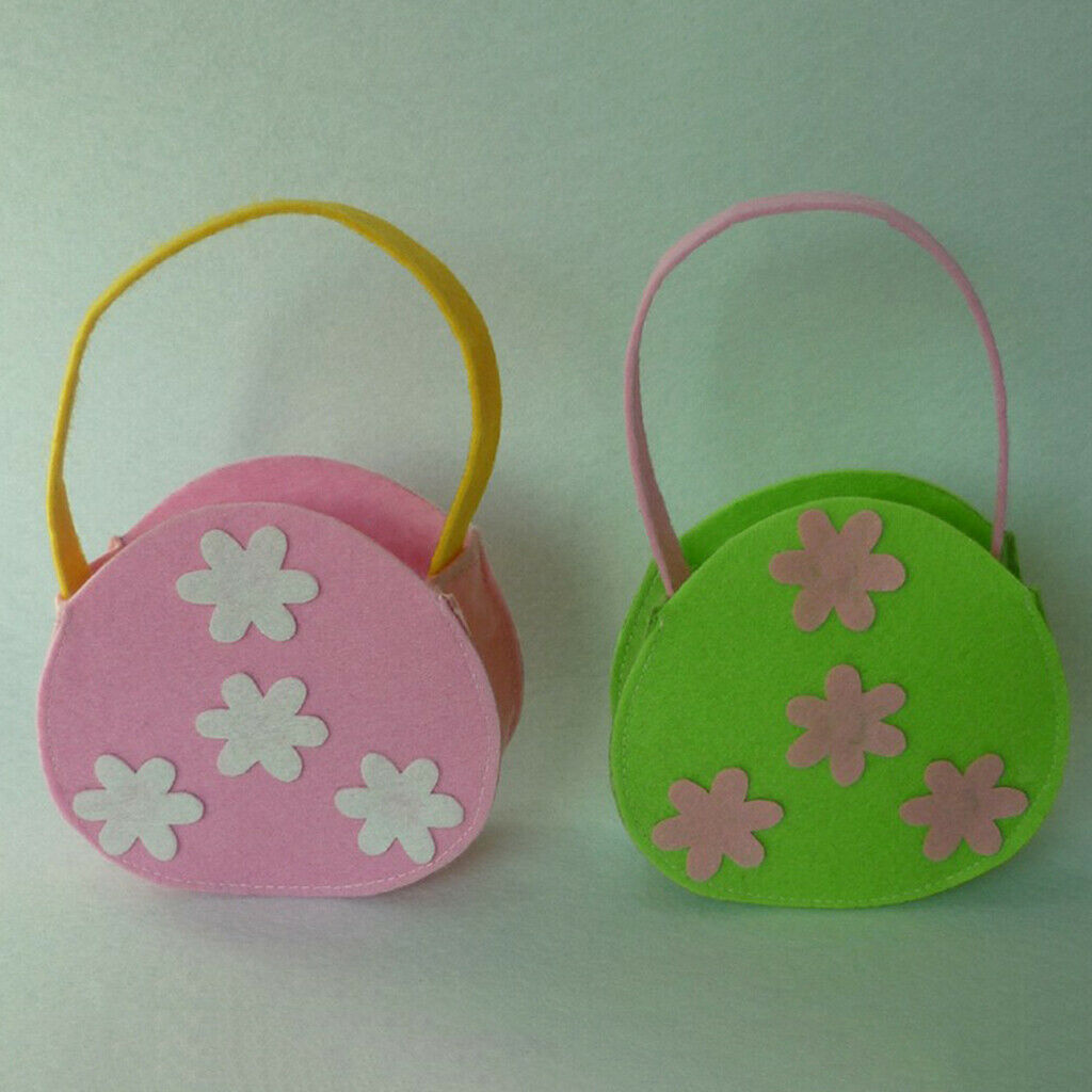 Non-woven Easter Candy Holder, Pouches Bags ,Candy Baskets Children Pink