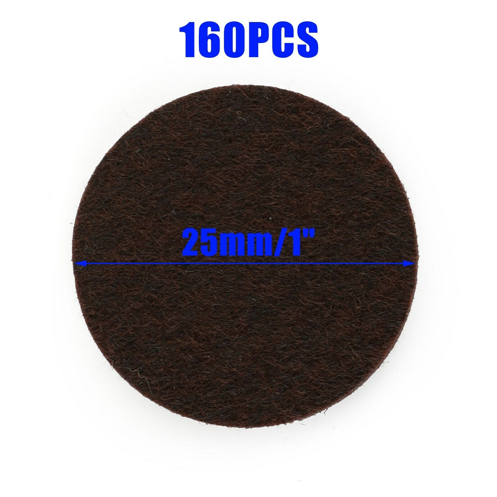Brown Self-Stick Furniture Felt Pads 1 inch for Hard Surfaces 160 pieces one