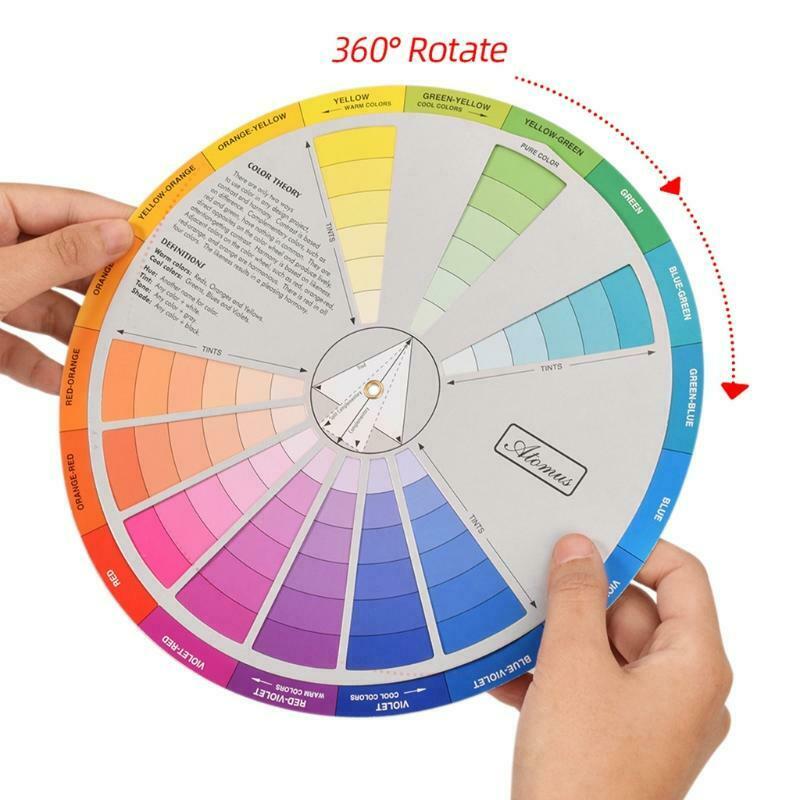 Paper Card Design Color Mixing Wheel Ink Chart Guidance Round Central Circle