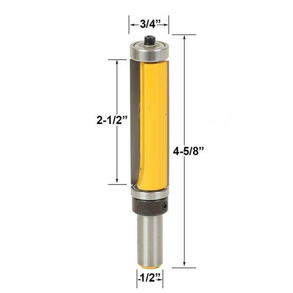 1/2'' Shank Straight Router Bit Flush Trim Router Bit 3/4" Cutting Dia