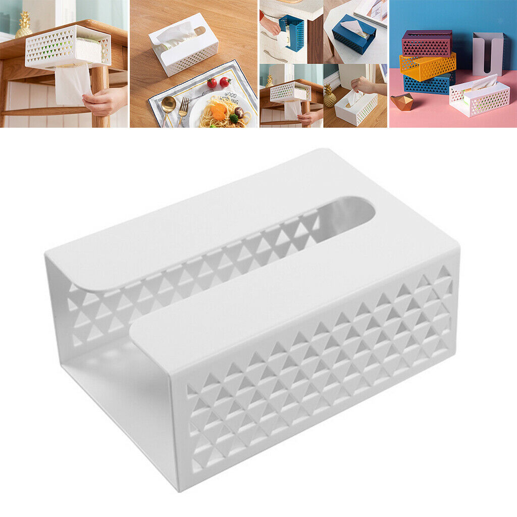 2X 1Pcs Tissue Box Napkin Toilet Paper Holder Box Case Bathroom White