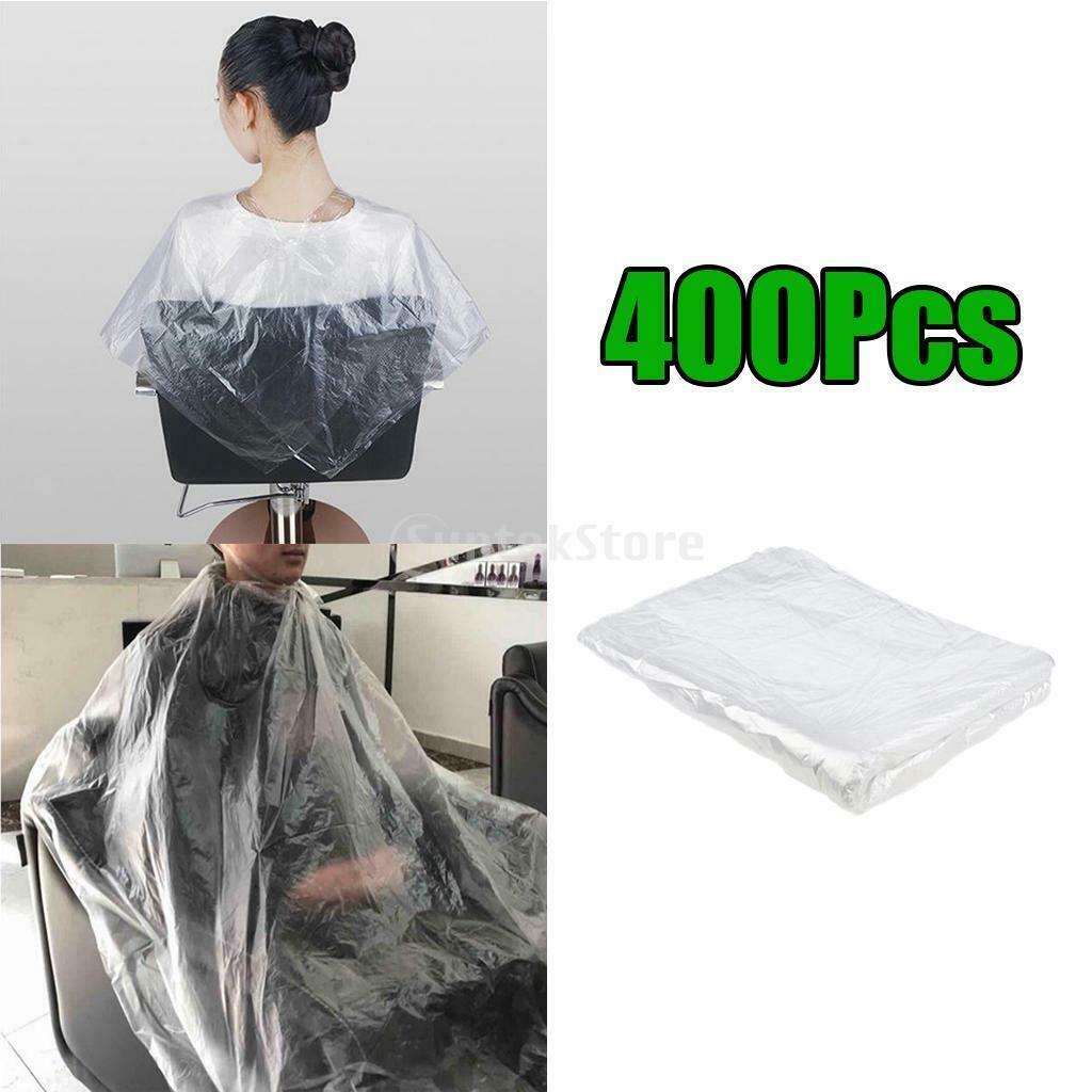 400x Clear Disposable Hairdressing Capes Barber Shop Gown Hair Styling Apron
